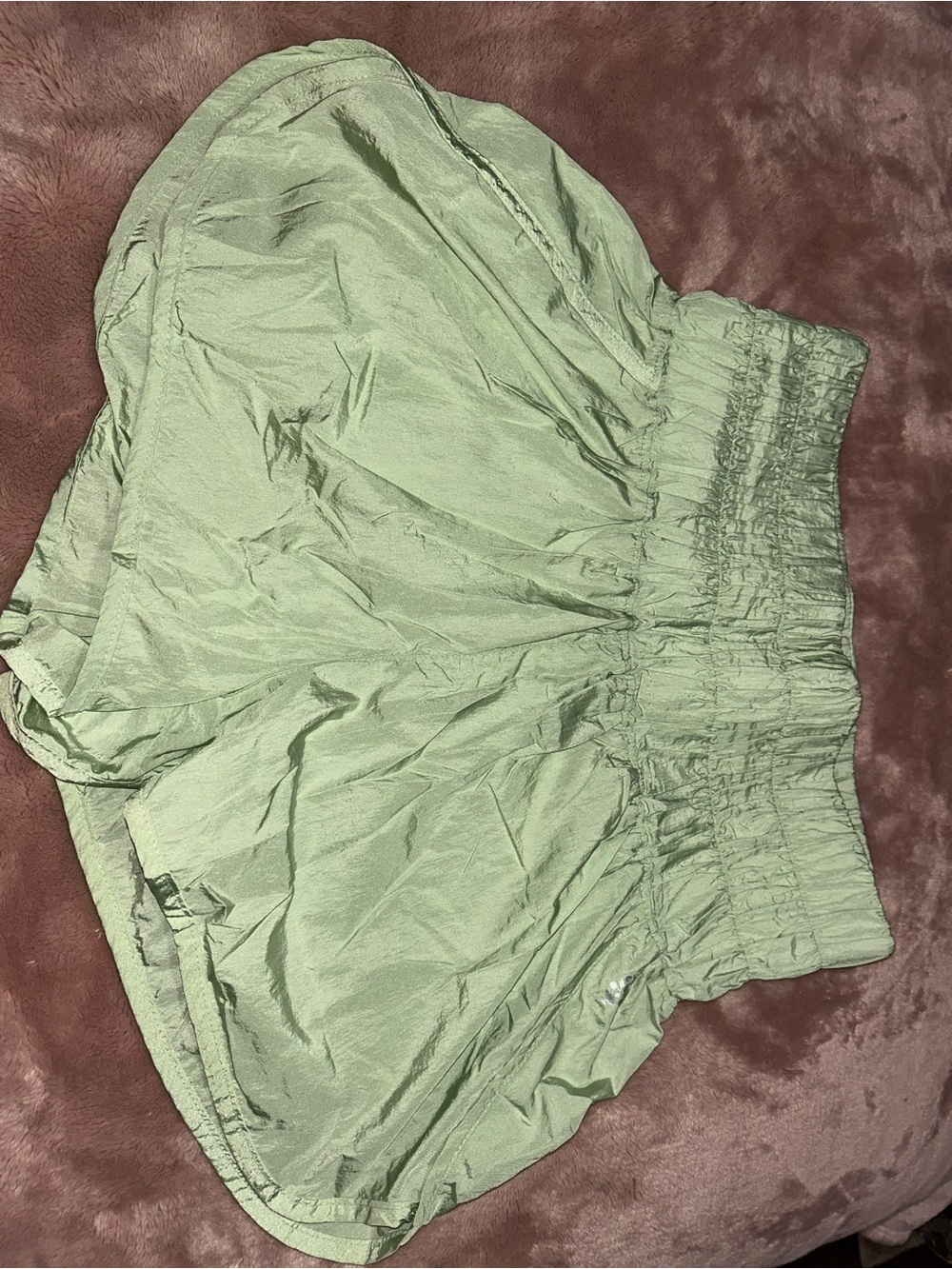 Free People Olive Green High-Waist NB Athletic Shorts